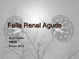 Falla Renal AgudaFalla Renal Aguda
Ana Cooke
MRMI
Enero 2013
 