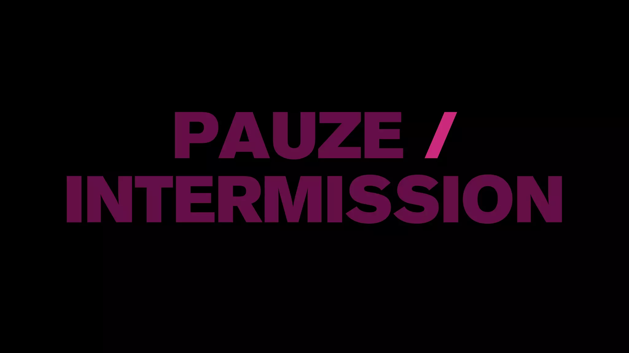 PAUZE /
INTERMISSION
 