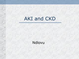 AKI and CKD
Ndlovu
 
