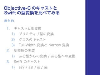 Objective-C のキャストと Swift の型変換を比べてみる #akibaswift