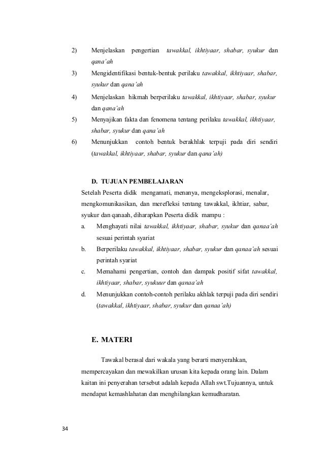 Jelaskan pengertian tawakal