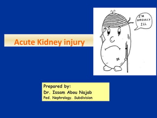 Acute Kidney injury
Prepared by:
Dr. Issam Abou Najab
Ped. Nephrology. Subdivision
 