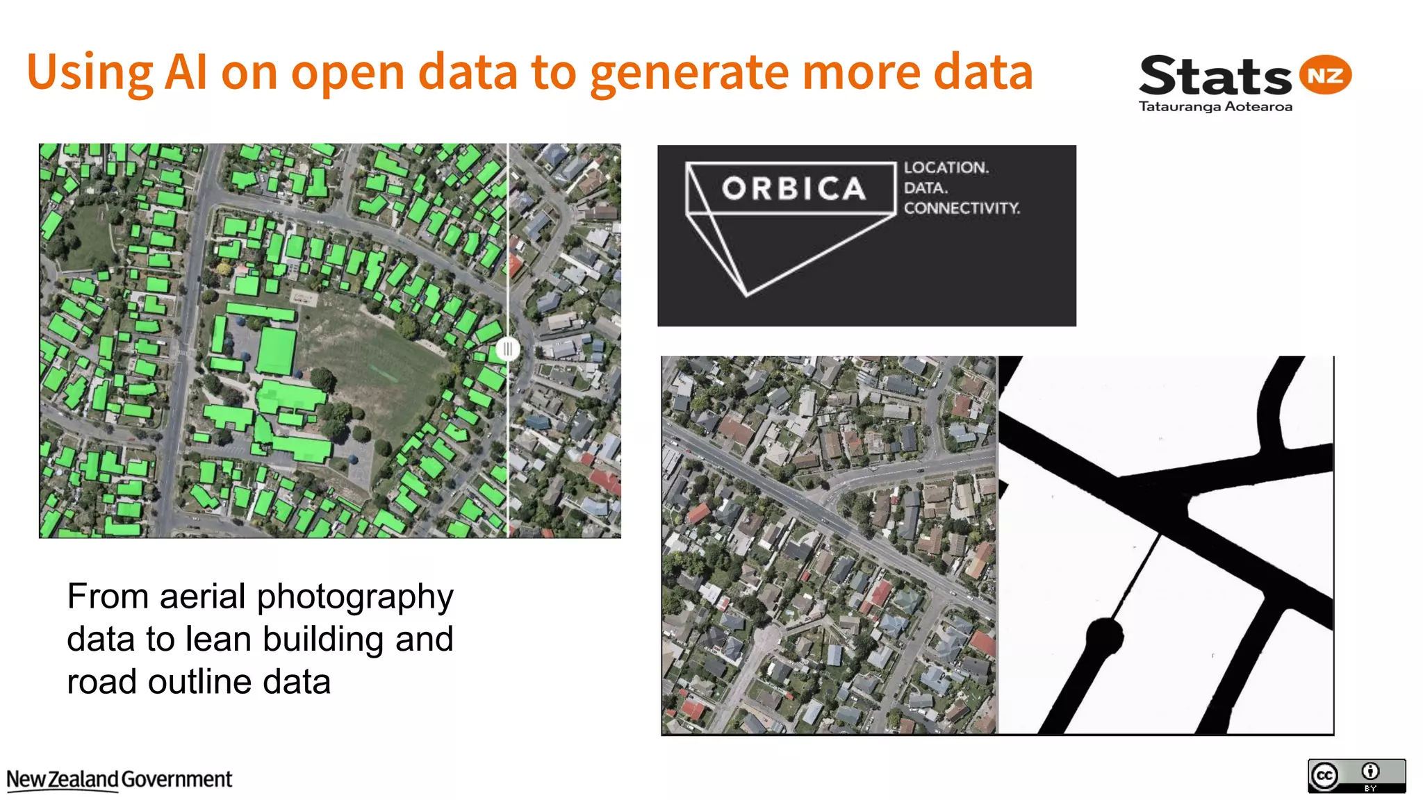 From aerial photography
data to lean building and
road outline data
 