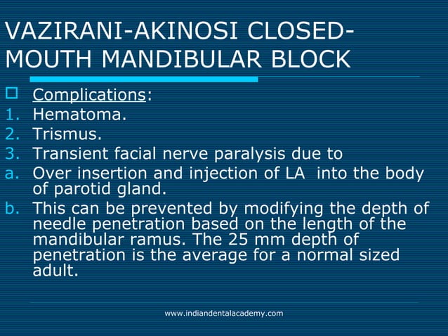 Akinosi & gow gates nerve blocks / prosthodontic courses | PPT | Ear ...