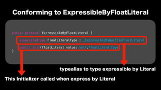 public protocol ExpressibleByFloatLiteral {
associatedtype FloatLiteralType : _ExpressibleByBuiltinFloatLiteral
public ini...