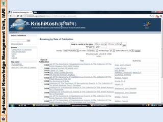 Agricultural Knowledge Management Unit, IARI 
 