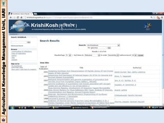 Agricultural Knowledge Management Unit, IARI 
 