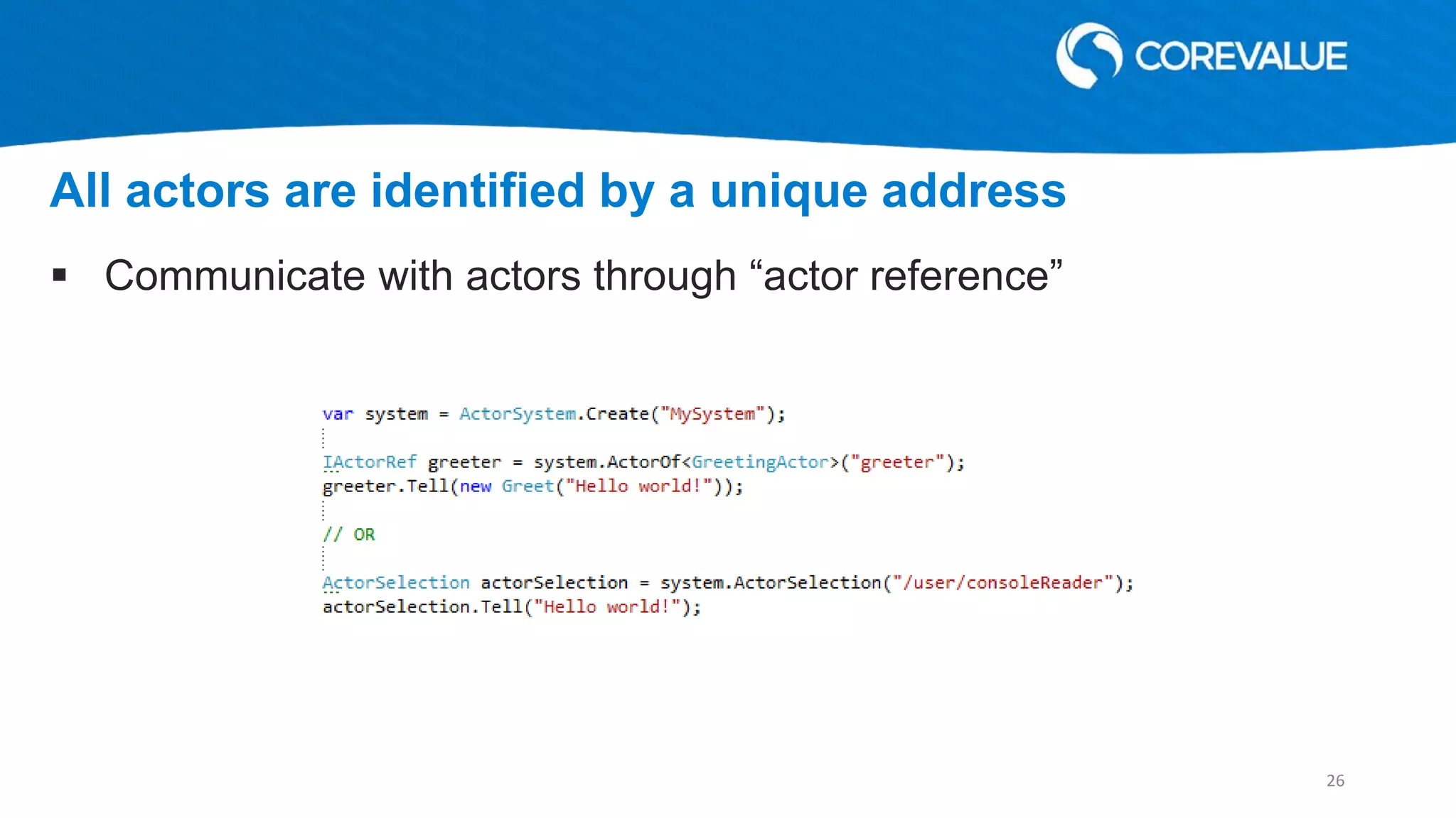 Introduction to actor model with examples on Akka.NET