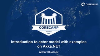 Introduction to actor model with examples
on Akka.NET
Arthur Shvetsov 1
 