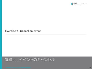 Copyright © 2018 TIS Inc. All rights reserved.
Exercise 4. Cancel an event
60
演習４．イベントのキャンセル
 