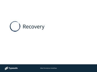 Recovery
Akka	
  Persistence	
  ScalaDays
 