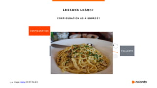 2 4
C O N FIGURATION A S A S O U RCE?
Image: Alpha (CC BY-SA 2.0)
LESSONS LEARNT
RETRIEVE
EVENTS
EVENTS
RETRIEVE
RULES
EVALUAT E
CONFI GU R A TI ON
 