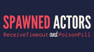 SPAWNED ACTORSReceiveTimeout and PoisonPill
 