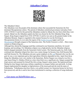 Akkadian Culture PDF