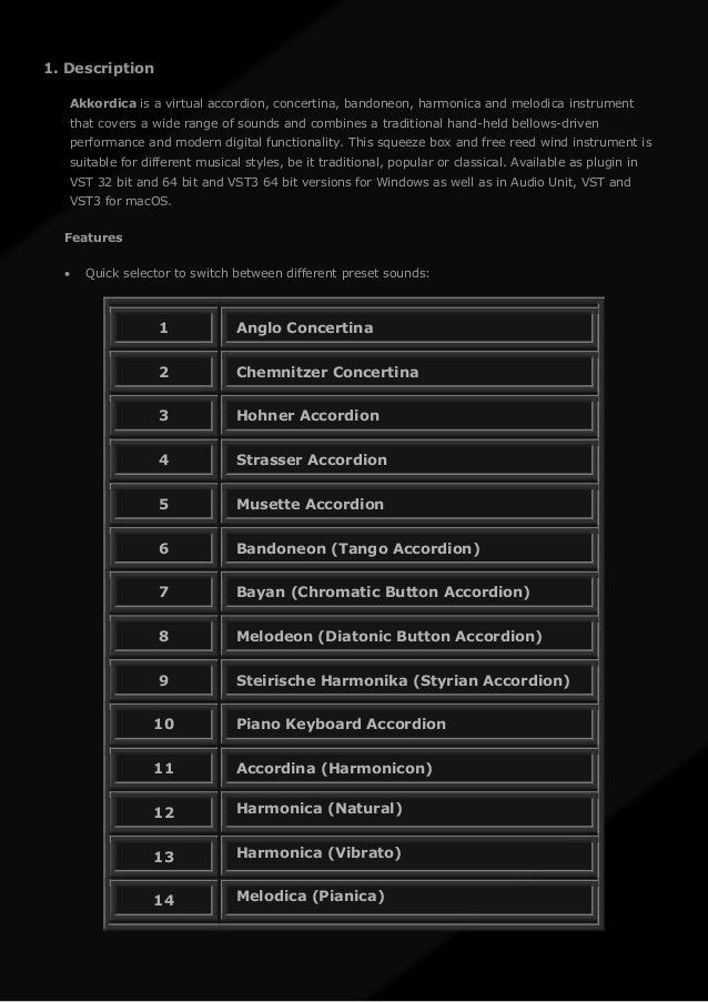 Akkordica Virtual Accordion, Concertina, Bandoneon, Harmonica and