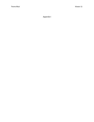 Theme Meal Kliewer 15
Appendix I
 