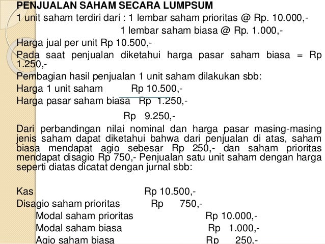 Akm Iii Semester V Modal Saham Tugas Kelompok