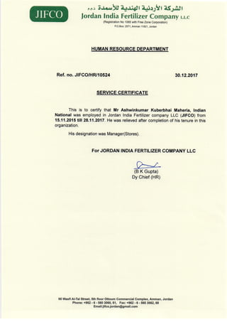 A k maheria service certificate