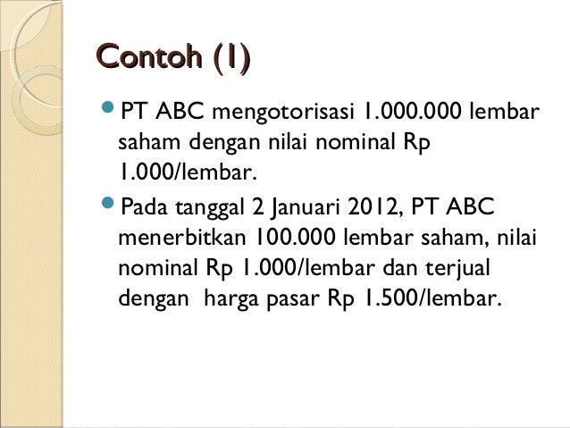 Opsi nilai nominal saham