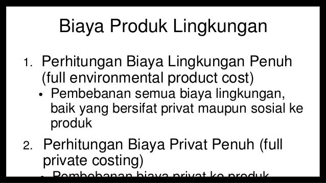 Bab. 17 Manajemen Biaya Lingkungan