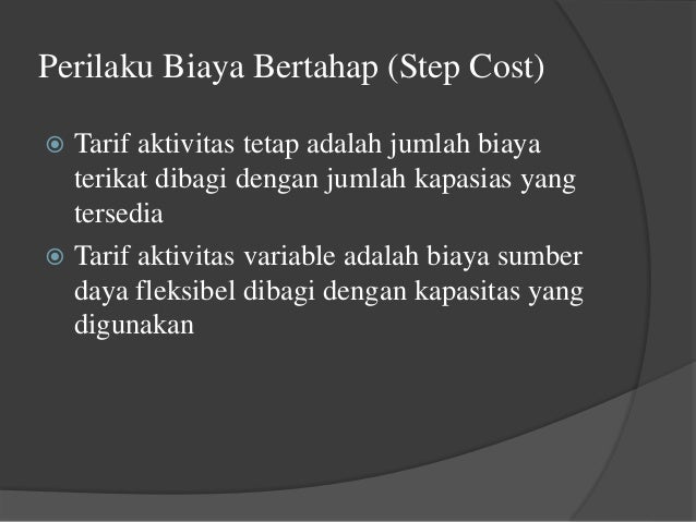 Bab 3 Perilaku Biaya Aktivitas