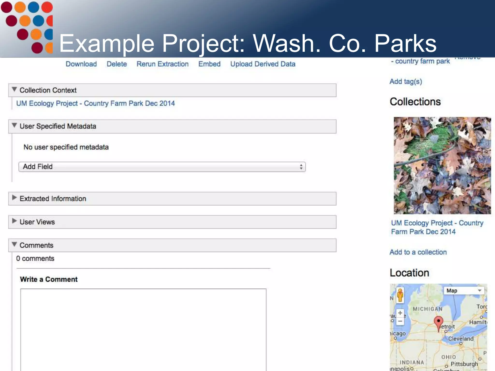 Example Project: Wash. Co. Parks