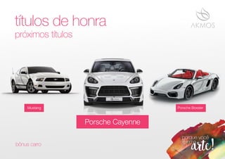 bônus carro
Porsche Cayenne
Mustang Porsche Boxster
próximos títulos
títulos de honra
 