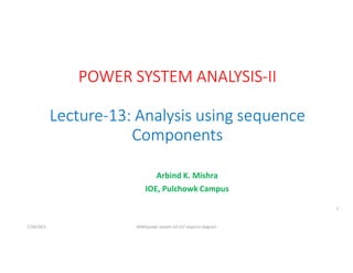 Arbind K. Mishra
IOE, Pulchowk Campus
7/28/2021 AKM/power system-ii/L13/ sequnce diagram
1
 