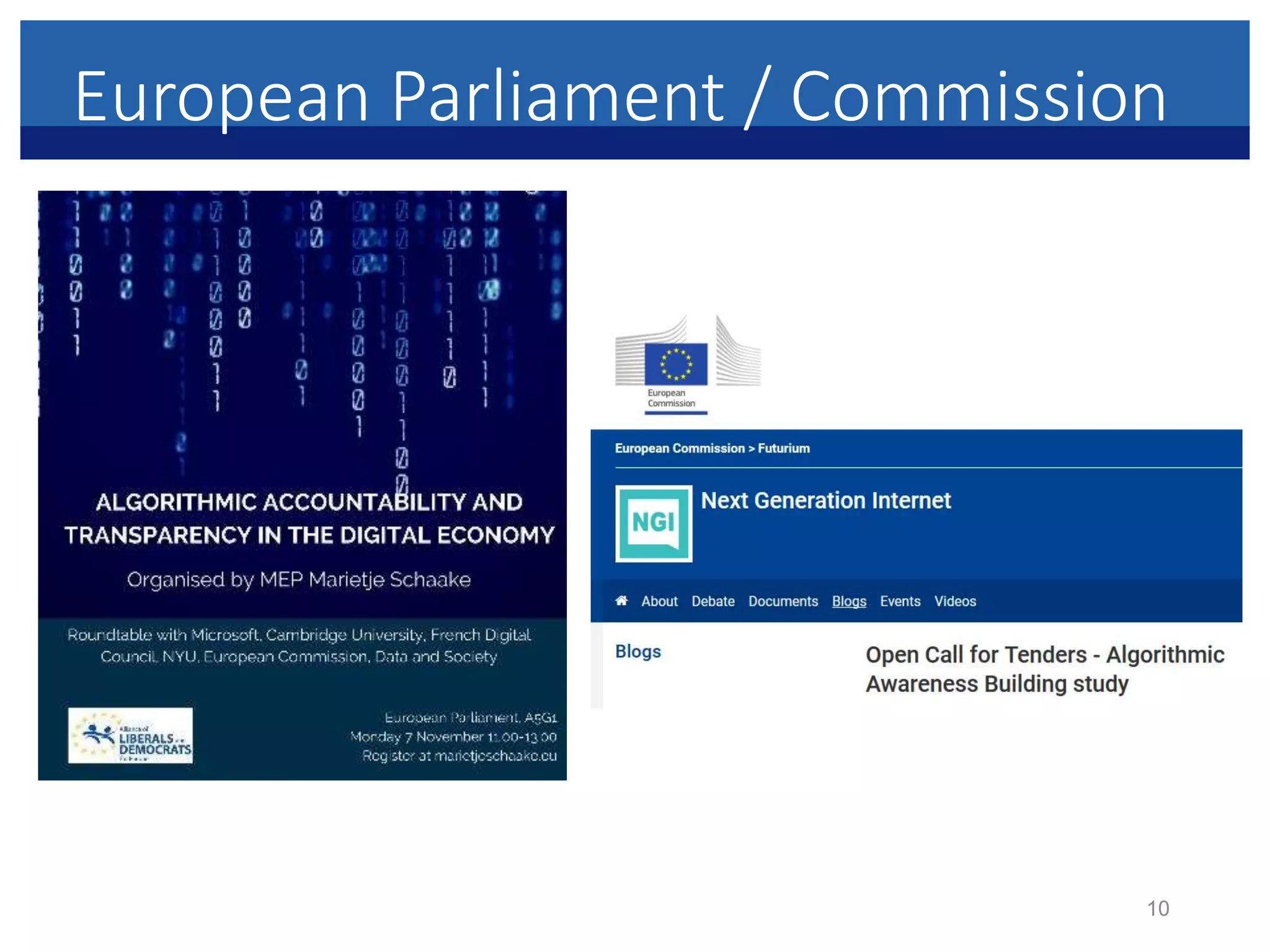European Parliament / Commission
10
 