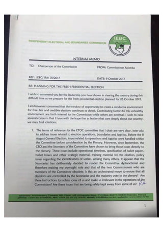 Akombe leaked memo | PDF