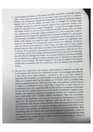 Akombe leaked memo | PDF