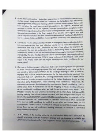 Akombe leaked memo | PDF