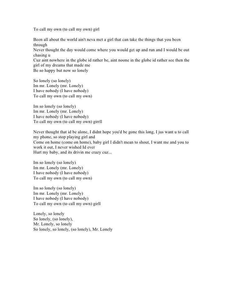 Mr Lonely Lyrics Follow Lyrics