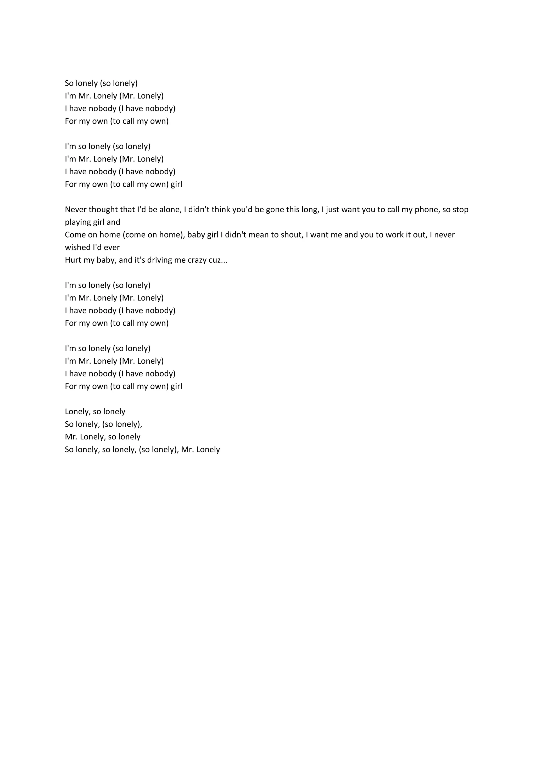 Akon Lonely Lyrics Docx