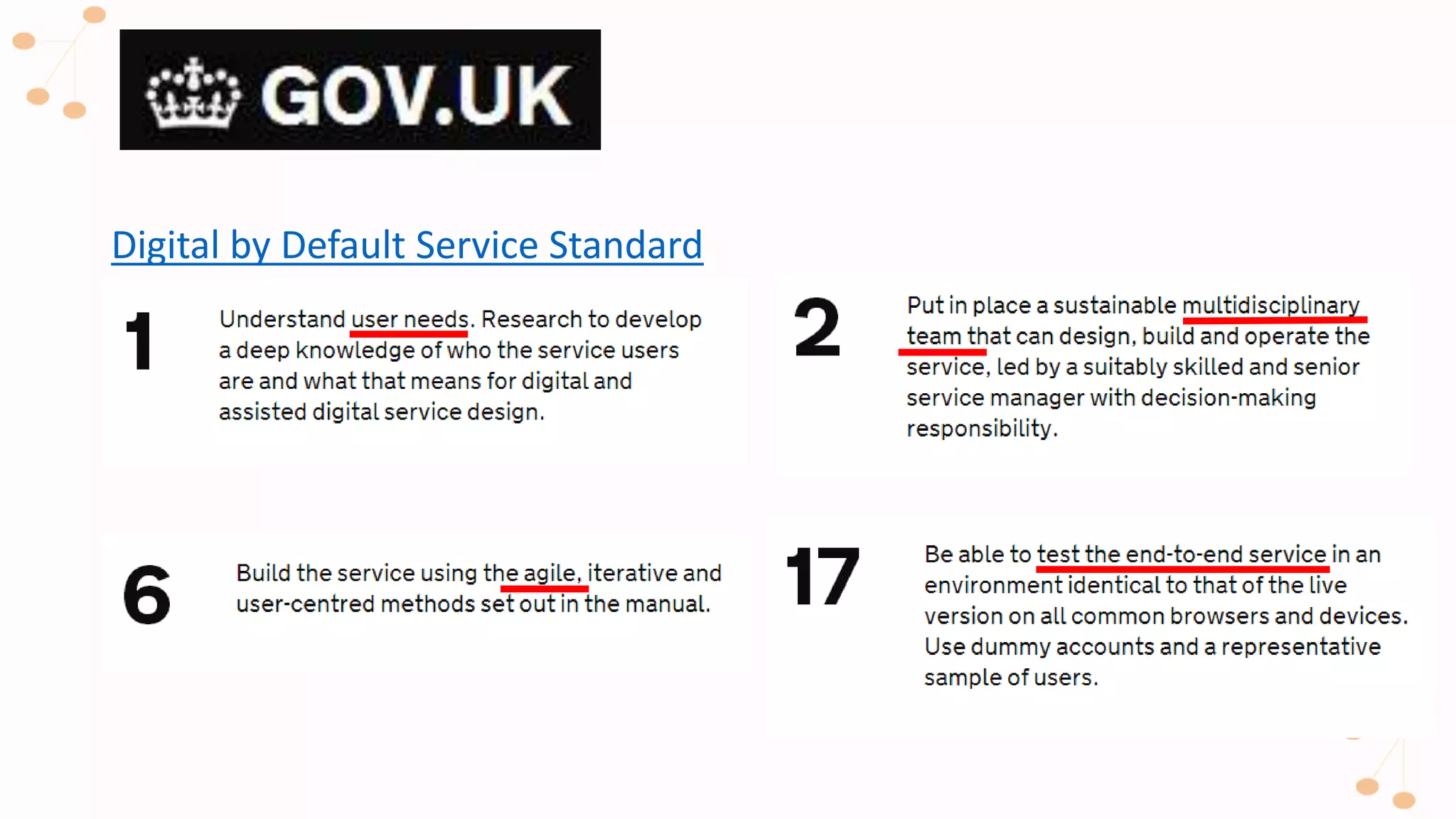 Digital by Default Service Standard
 