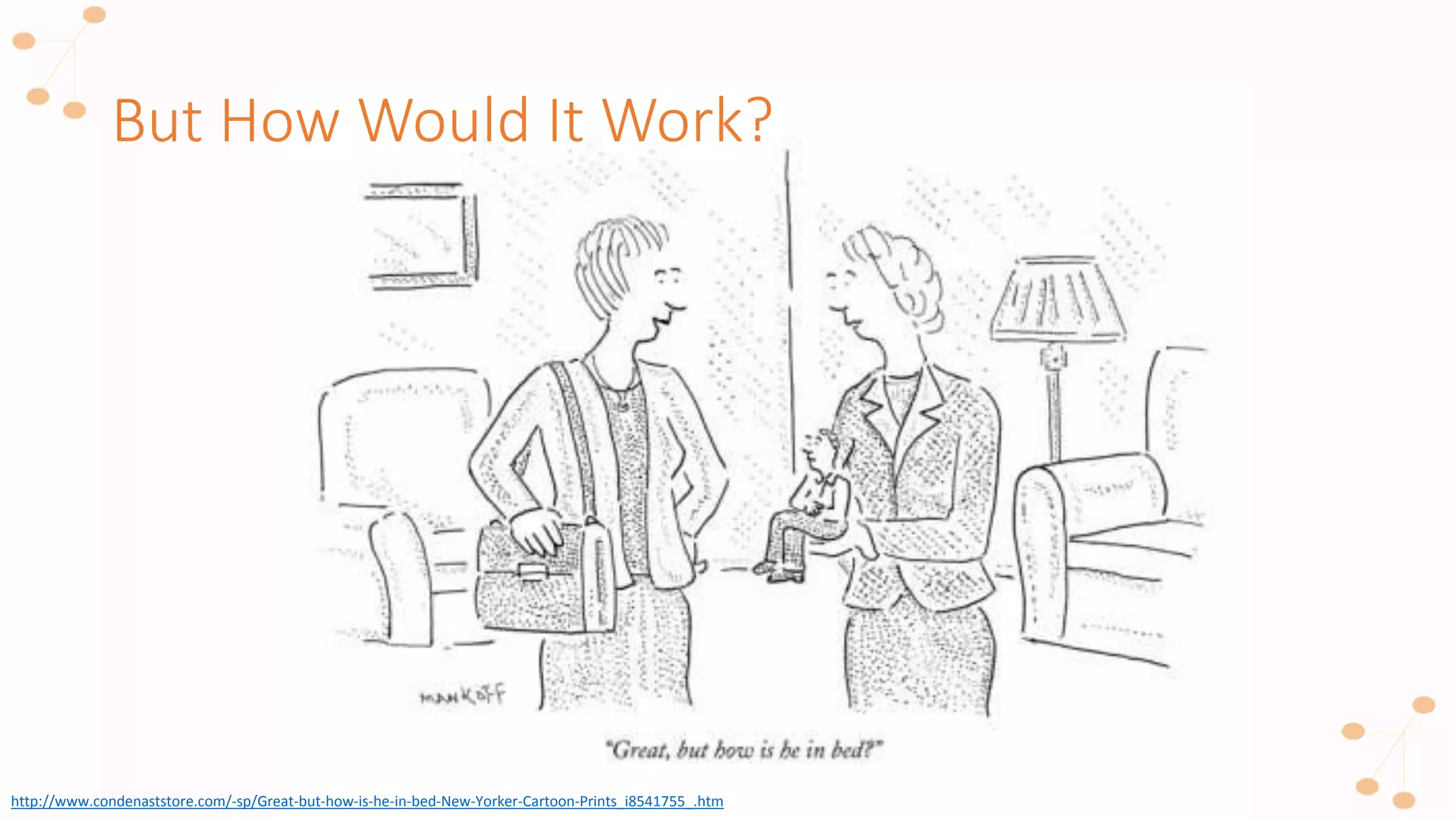 But How Would It Work?
http://www.condenaststore.com/-sp/Great-but-how-is-he-in-bed-New-Yorker-Cartoon-Prints_i8541755_.htm
 