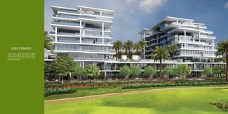 GOLF CONDOS
Our golf view condos will be nestled among
fairways and alongside the course, providing
excellent views of play. With expansive patios
and balconies, you’ll feel as if the entire golf
course is your garden.

 