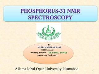 2
By
MUHAMMAD AKRAM
PhD Chemistry
Worthy Teacher : Dr. UZMA YUNUS
(Associate Professor)
Allama Iqbal Open University Islamabad
 