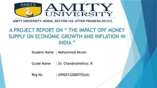 THE IMPACT OF MONEY SUPPLY ON ECONOMIC GROWTH AND INFLATION IN INDIA | PPTX
