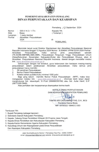 Akreditasi Perpustakaan Kabupaten Pemalang Pdf