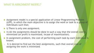 Assignment model