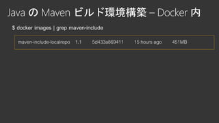 maven-include-localrepo 1.1 5d433a869411 15 hours ago 451MB
 