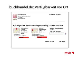 buchhandel.de: Verfügbarkeit vor Ort
Bei folgenden Buchhandlungen vorrätig - direkt Abholen:
Daron Acemoglu
Warum Nationen scheitern
S. Fischer
9783100005465
24,99 € inkl. 7% MWSt
Gesamt: 24,83 € inkl. MWSt
Buchhandlun
g an der
Paulskirche
Erich Richter
GmbH
Kornmarkt 3
60311 Frankfurt am Main
Kaufen
Autoren-
buchhandlun
g Marx & Co.
GmbH
Grüneburgweg 76
60323 Frankfurt am Main
Andere Buchhandlung
suchen
PLZ oder Adresse:
Kaufen
 