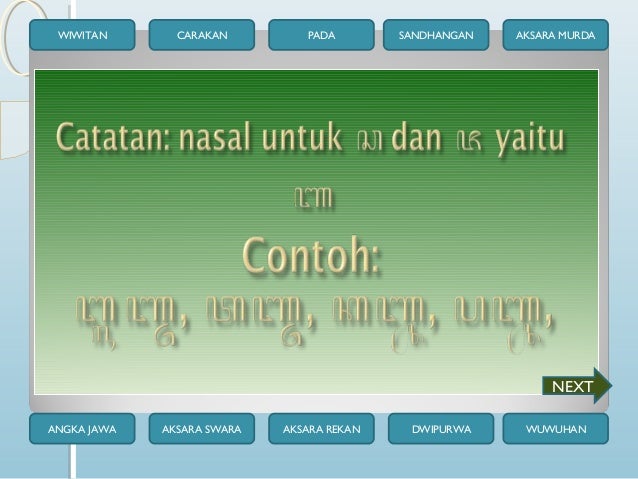 Contoh Aksara Swara Jejeg - Simak Gambar Berikut