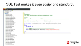 SQL Test makes it even easier and standard..
 