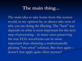 ECG Filtering Techniques And Methodologies | PPT