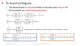 ▪ To Avoid ambiguity
≡ The denominator is calculated either in the two cases: Play or Not
≡ So to simplify, we cancel the denominator
Mostafa A. Elhosseini https://youtube.com/c/mostafaelhosseini 16
 