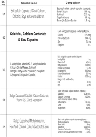 SoftgelatinCapsuleofCoralCalcium,
Calcitriol,SoyaIsoflavons&Boron
Calcitriol, Calcium CarbonateCalcitriol, Calcium Carbona...