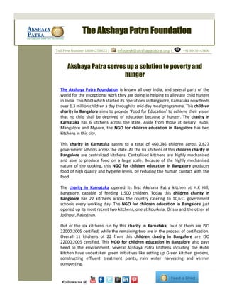 Akshaya patra serves up a solution to poverty and hunger | PDF