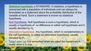 Statistical Hypothesis Example Problem STATISTICAL METHODS AND TECHNIQUES FOR AGRONOMIC RESEARCH | PPTX